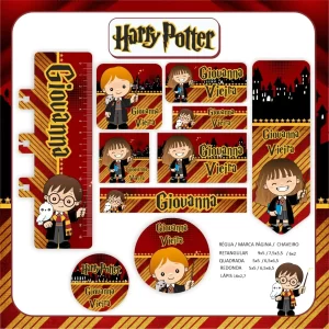 Arquivo de Corte Etiqueta Escolar Harry Potter