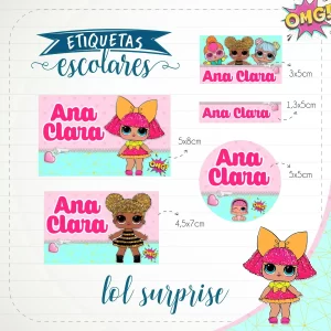 Arquivo de Corte Etiqueta Escolar LOL