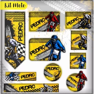 Arquivo de Corte Etiqueta Escolar Moto