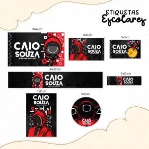 Arquivo de Corte Etiqueta Escolar Round 6