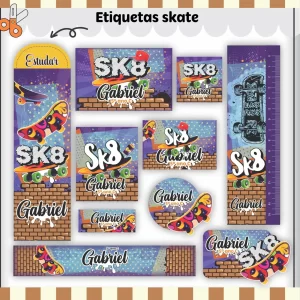 Arquivo de Corte Etiqueta Escolar Skate