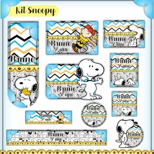 Arquivo de Corte Etiqueta Escolar Snoopy
