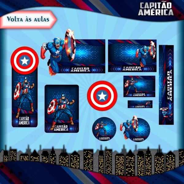 Etiqueta Capitão America Studio e Pdf