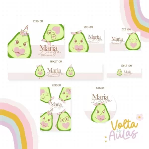 Etiqueta Escolar Abacate Studio e Png