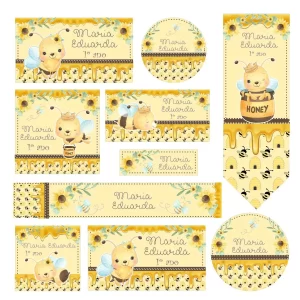 Etiqueta Escolar Abelinha Studio, Png e Pdf