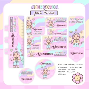 Etiqueta Escolar Abençoada Por Deus