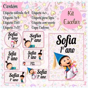 Etiqueta Escolar Agnes Studio, Png e Pdf