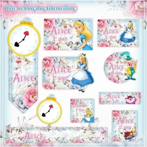 Etiqueta Escolar Alice Studio, Png e Pdf