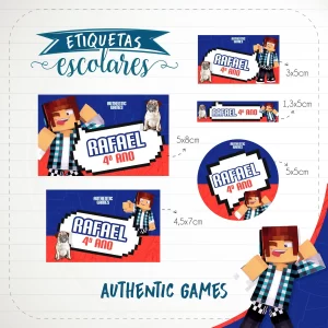 Etiqueta Escolar Authentic Games Studio e Pdf