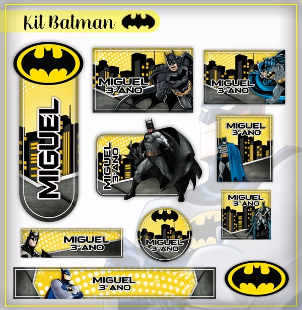 Etiqueta Escolar Batman Studio, Png, Pdf e Cdr