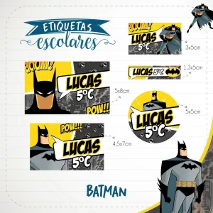 Etiqueta Escolar Batman Studio e Pdf