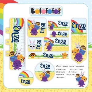 Etiqueta Escolar Bolofofos Studio, Png e Pdf