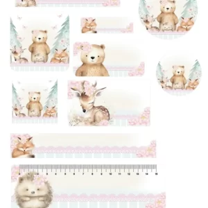 Etiqueta Escolar Bosque Png e Pdf