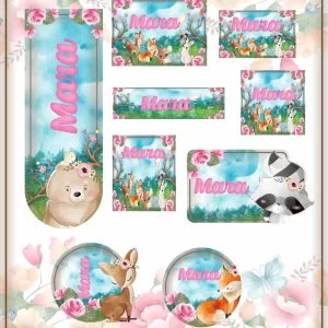 Etiqueta Escolar Bosque Studio, Png, Cdr e Pdf