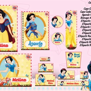 Etiqueta Escolar Branca de Neve Studio e Pdf