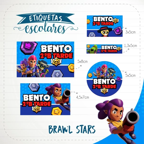 Etiqueta Escolar Brawl Stars Studio e Pdf