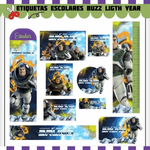 Etiqueta Escolar Buzz Studio, Png e Pdf