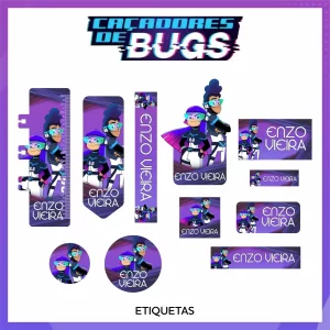 Etiqueta Escolar Caçadodes de Bug