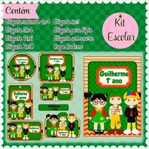 Etiqueta Escolar Chaves Studio, Png e Pdf