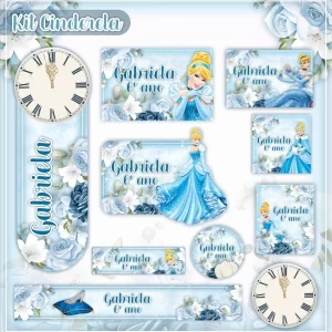 Etiqueta Escolar Cinderela Studio, Cdr, Png e Pdf