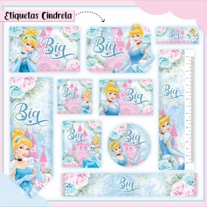 Etiqueta Escolar Cinderela Studio, Png, Cdr e Pdf