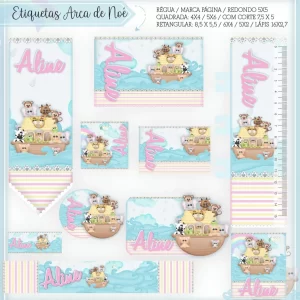 Etiqueta Escolar Digital Arca de Noé