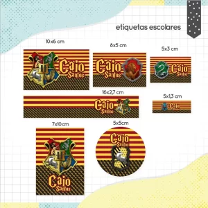 Etiqueta Escolar Digital Harry Potter