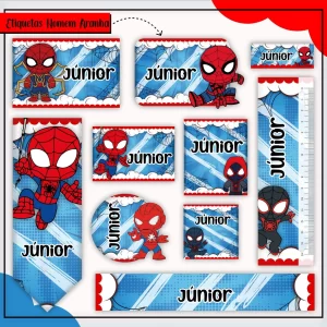 Etiqueta Escolar Digital Homem Aranha