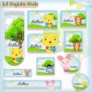 Etiqueta Escolar Digital Ursinho Pooh