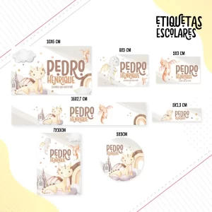 Etiqueta Escolar Dragões Studio, Dxf e Png