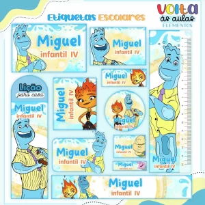 Etiqueta Escolar Elementos Studio, Png e Pdf