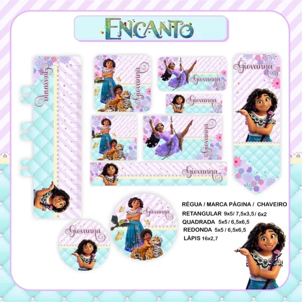 Etiqueta Escolar Encanto Studio, Pdf e Png