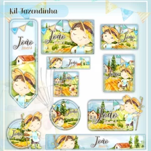 Etiqueta Escolar Fazendinha Studio, Png, Cdr e Pdf