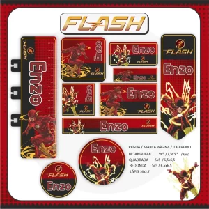 Etiqueta Escolar Flash Studio, Png e Pdf