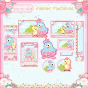 Etiqueta Escolar Galinha Candy Studio e Pdf