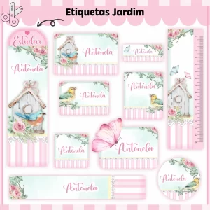Etiqueta Escolar Jardim Studio, Png e Pdf