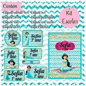 Etiqueta Escolar Jasmine Studio, Png e Pdf