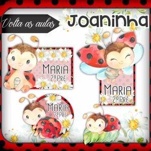 Etiqueta Escolar Joaninha Studio e Png