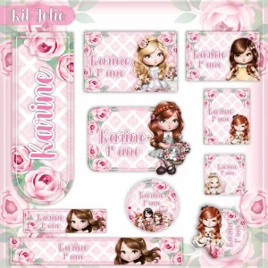 Etiqueta Escolar Jolie Studio, Png, Cdr e Pdf