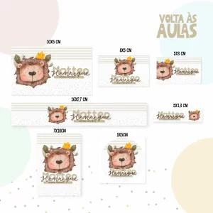 Etiqueta Escolar Leão Studio e Png