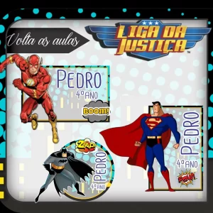 Etiqueta Escolar Liga da Justiça Studio