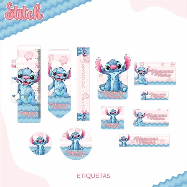 Etiqueta Escolar Lilo e Stitch Png e Pdf