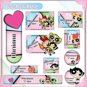 Etiqueta Escolar Meninas Superpoderosas