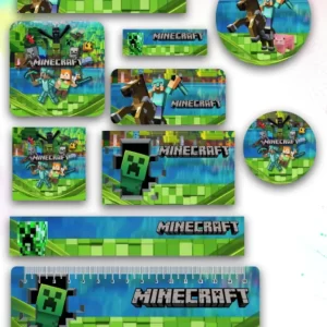 Etiqueta Escolar Minecraft Png e Pdf