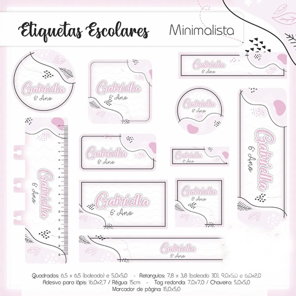 Etiqueta Escolar Minimalista Studio e Pdf