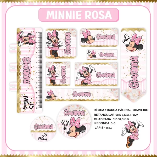 Etiqueta Escolar Minnie Studio e Pdf