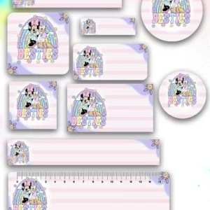 Etiqueta Escolar Minnie e Margarida Png e Pdf