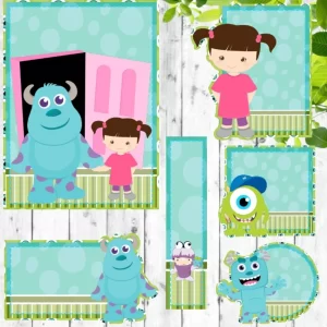 Etiqueta Escolar Monstros Sa Studio