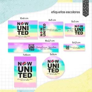 Etiqueta Escolar Now United Studio e Pdf