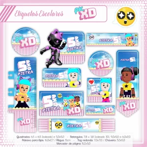 Etiqueta Escolar PK XD Studio e Pdf